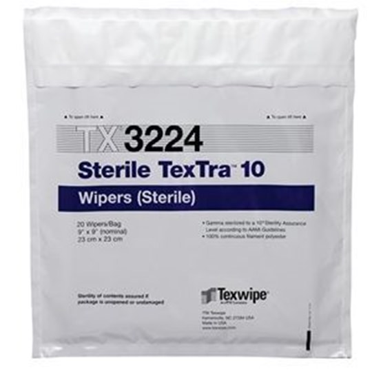 TexTra™ 10 TX3224 Dry Cleanroom Wipers, Sterile