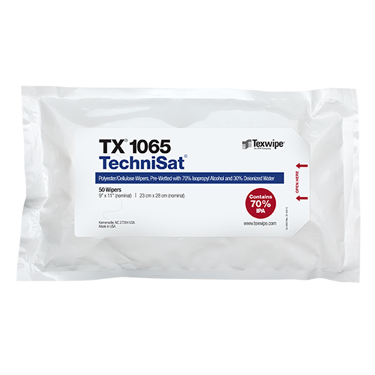 TechniSat® TX1065 Pre-Wetted Nonwoven Cleanroom Wipers, Non-Sterile