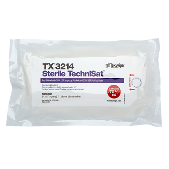 Sterile TechniSat® TX3214 Pre-Wetted Nonwoven Cleanroom Wipers