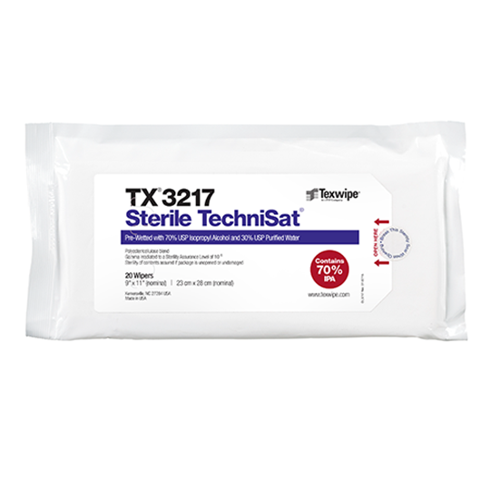 terile TechniSat® TX3217 Pre-Wetted Nonwoven Cleanroom Wipers