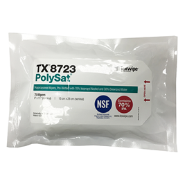 PolySat® TX8723 Pre-wetted Cleanroom Wipers, Non-Sterile, NSF-certified