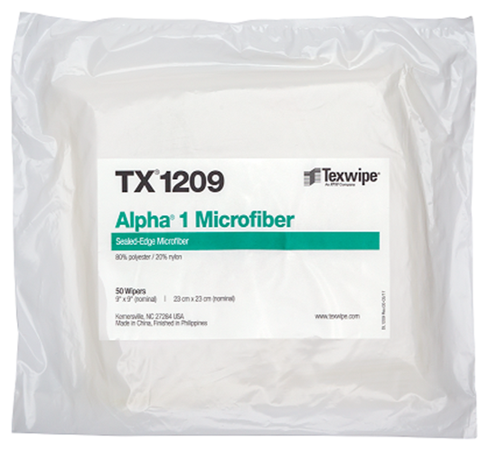Alpha®1 Microfiber TX1209 Dry Cleanroom Wipers, Non-Sterile | Texwipe