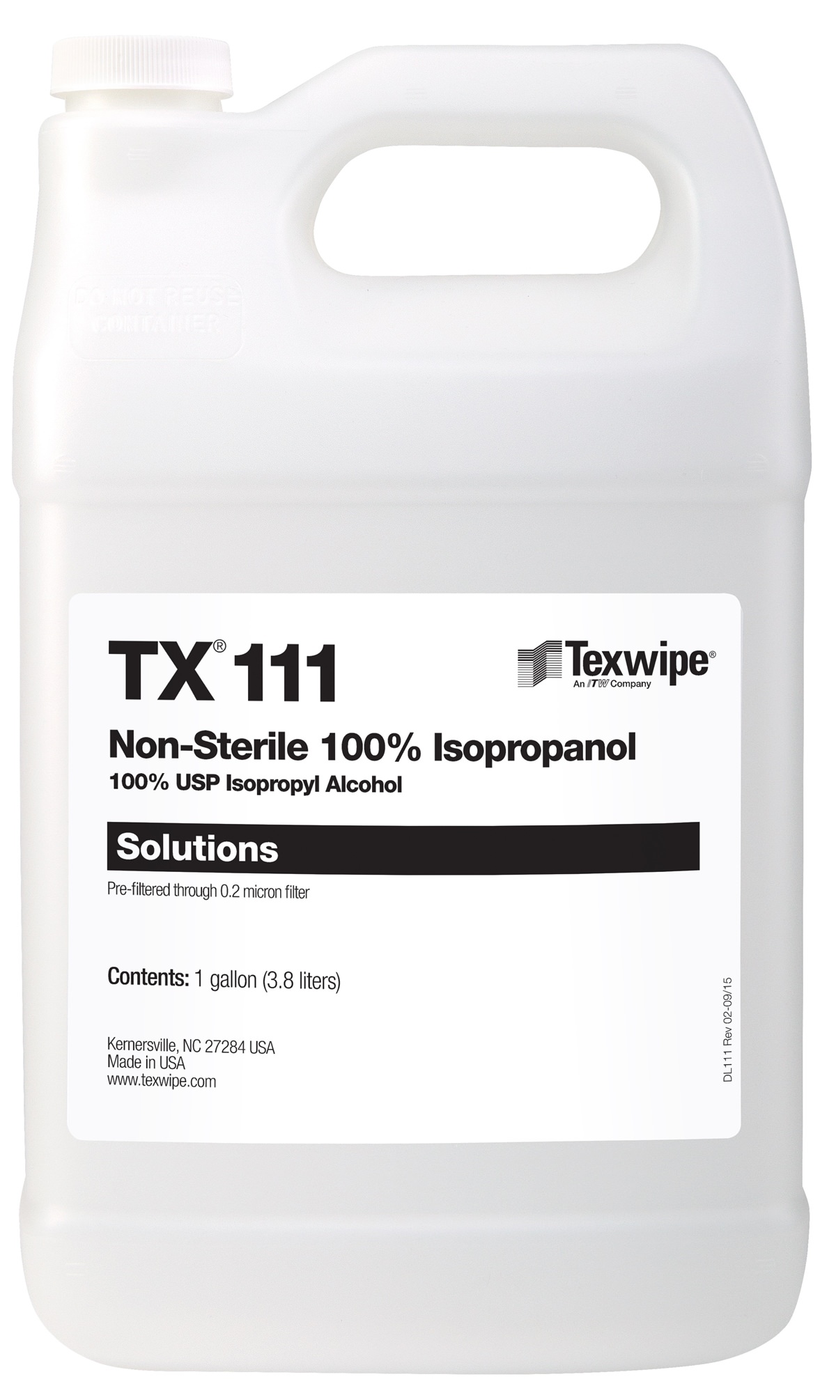 100% Isopropyl Alcohol (IPA), 1 gallon, non-sterile, TX111