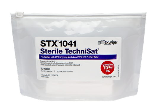 Picture of Sterile TechniSat® STX1041 Pre-Wetted Nonwoven Cleanroom Wipers