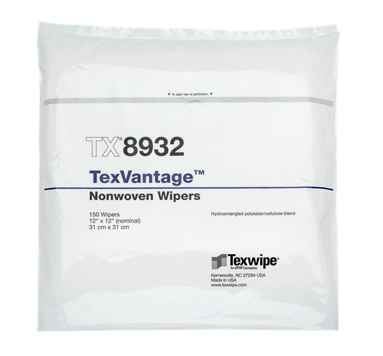 TexVantage™ TX8932 Dry Nonwoven Cleanroom Wipers, Non-Sterile