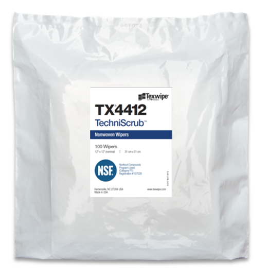 TechniScrub TX4412 Dry Cleanroom Wipers, Non-Sterile