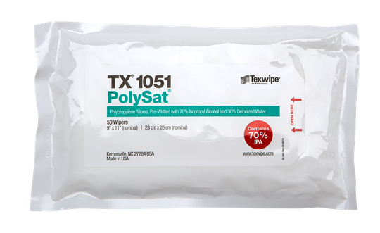 PolySat® TX1051 Pre-wetted Cleanroom Wipers, Non-Sterile