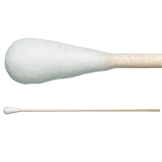 TX705 Spun Cotton Cleanroom Swab with Wood Handle, Non-Sterile