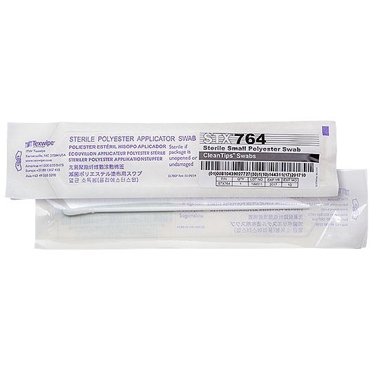 Stx764 Spun Polyester Cleanroom Swab With Small Head And Polystyrene