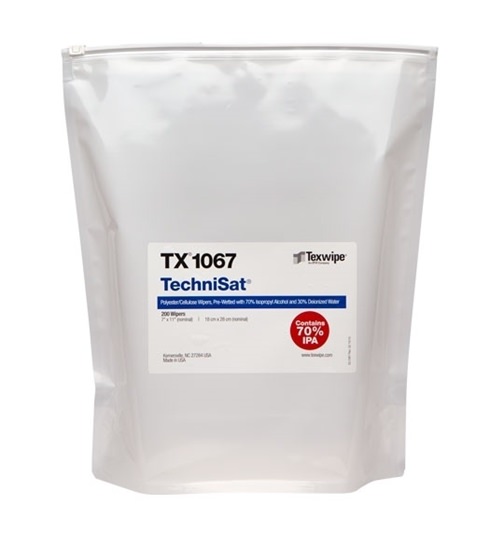 TechniSat® TX1067 Pre-Wetted Nonwoven Cleanroom Wipers, Non-Sterile