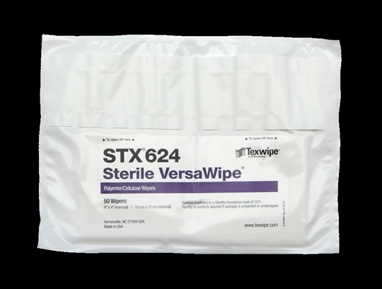 VersaWipe® STX624 Dry Nonwoven Cleanroom Wipers, Sterile