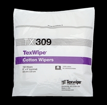 TexWipe® TX309 Dry Cotton Cleanroom Wipers, Non-Sterile