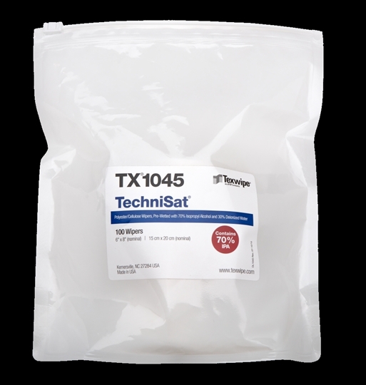 TechniSat® TX1045 Pre-Wetted Nonwoven Cleanroom Wipers, Non-Sterile