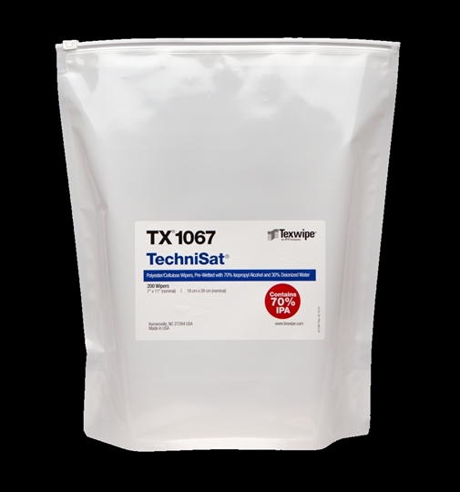 TechniSat® TX1067 Pre-Wetted Nonwoven Cleanroom Wipers, Non-Sterile